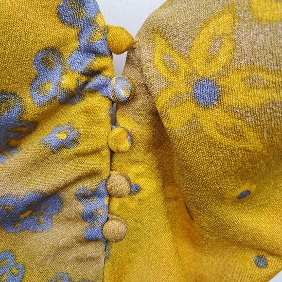 Vintage 50s Jantzen One Piece Swim Suit S M 10 Floral Maillot Mod Pin Up Gold - Picture 5 of 10